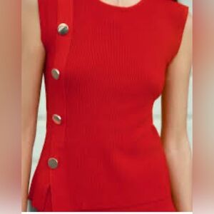 Zara Red Sleeveless Tank Top